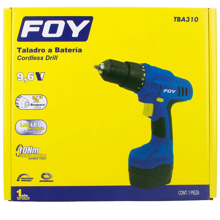 Taladro Atornillador Inalambrico 3/8In 9.6V Vel Variable Foy