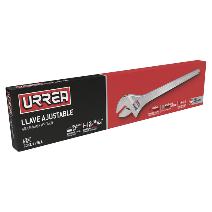 Llave ajustable cromada 24" Urrea