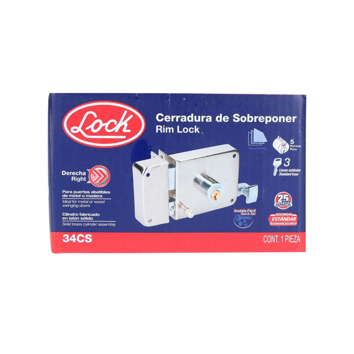 Cerradura Sobreponer Instala Faci Derecha Estandar Caja Lock