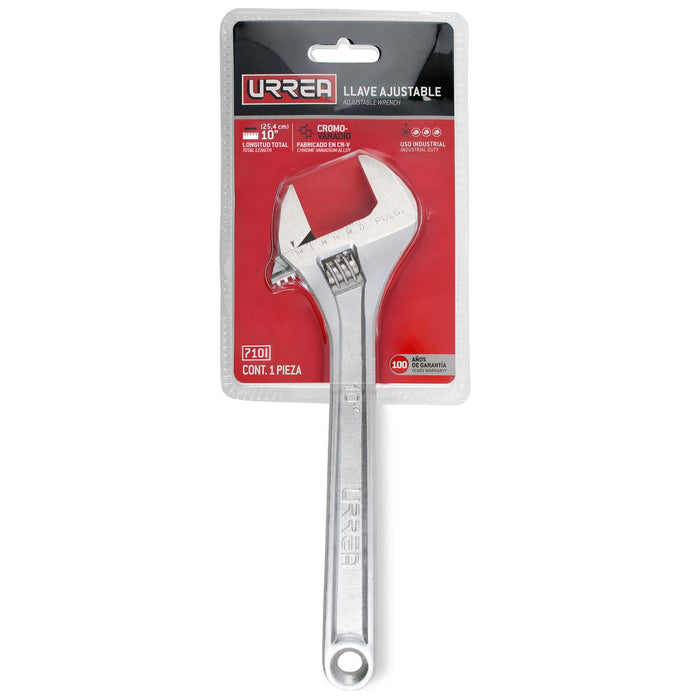 Llave ajustable cromada 10" Urrea