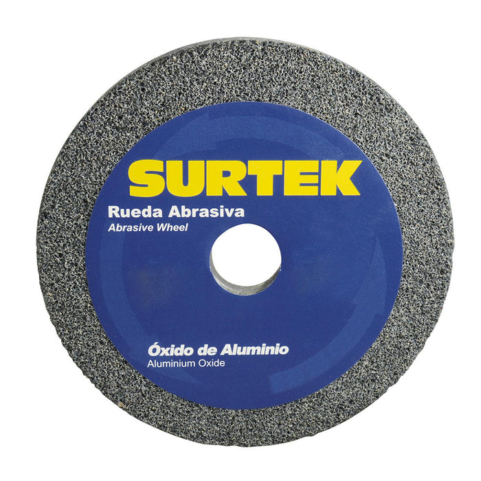 Rueda abrasiva de óxido de aluminio grano 36, 5" x 3/4" Surtek